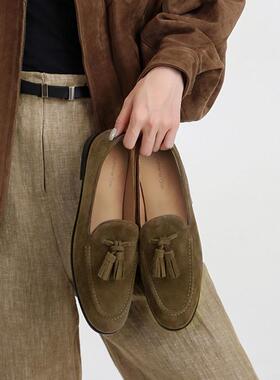 Mantener Gran 小众复古流苏软皮乐福鞋女真皮单鞋小皮鞋 MG女鞋