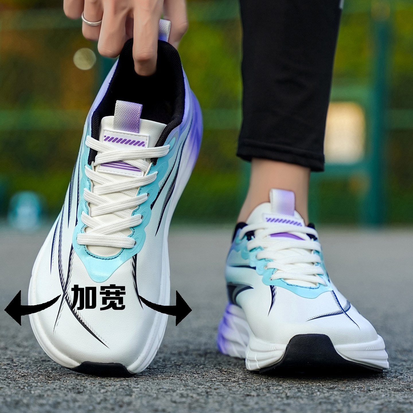加宽加大春季男鞋透气宽楦不挤脚45超轻减震跑步鞋46加肥47运动鞋