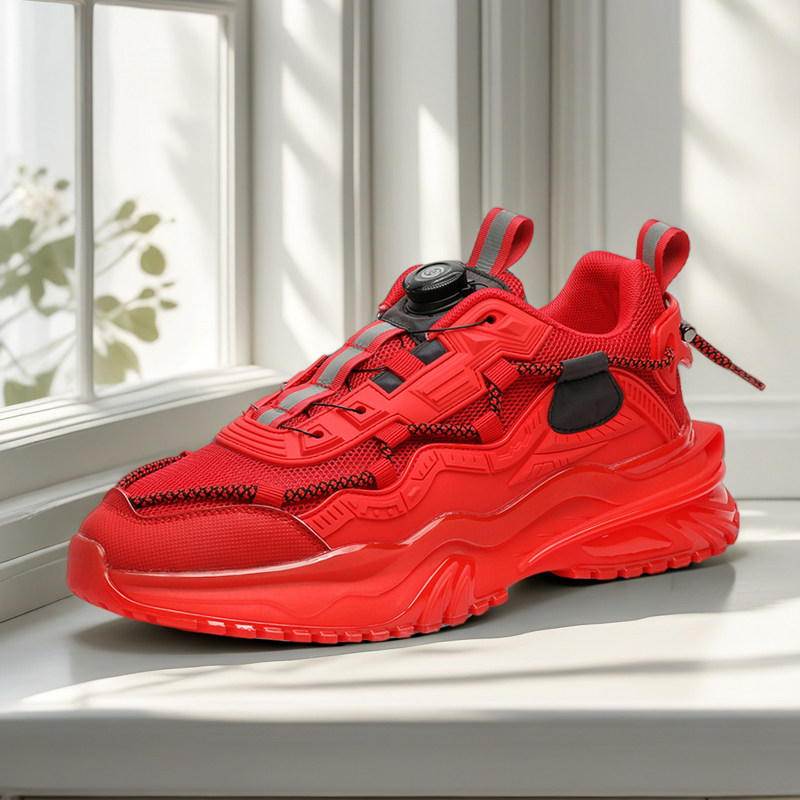 红色运动鞋秋冬季男鞋红色本命年初中学生青少年防滑跑步老爹潮鞋,流行男鞋,老爹鞋,淘宝优惠券,粉丝福利购,淘宝优惠卷