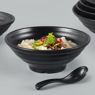 速发密胺黑面色碗面馆专用碗日式螺瓷拉面碗商用麻辣烫仿蛳粉碗大