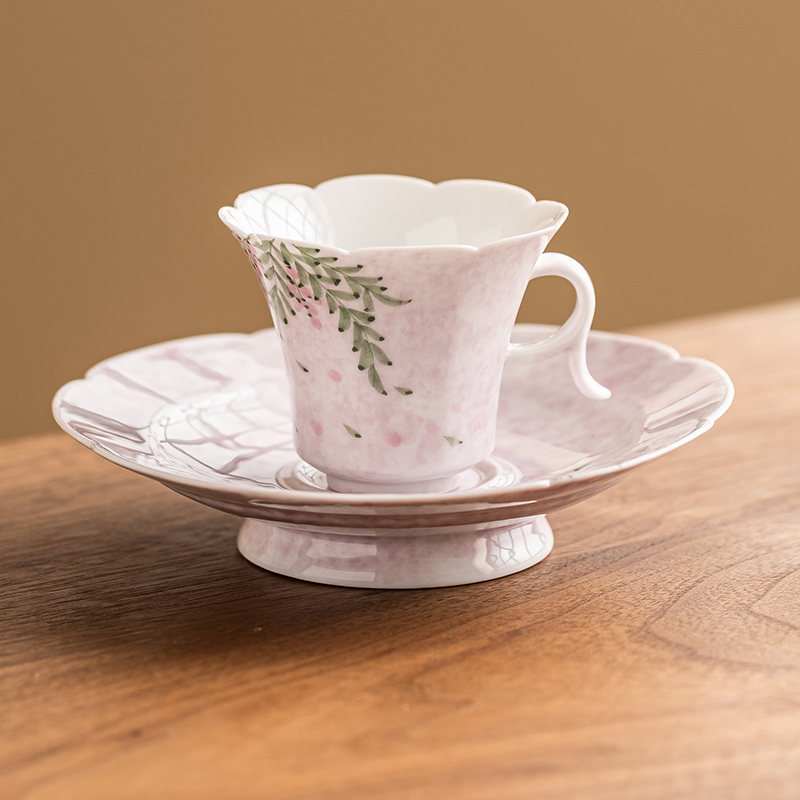 速发优格陶瓷创意下茶杯精致茶餐厅咖午啡杯子高颜值家用带杯碟