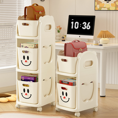 速发书包置物架可移动桌车卧室书家下带滑轮收纳小推用多层放神器