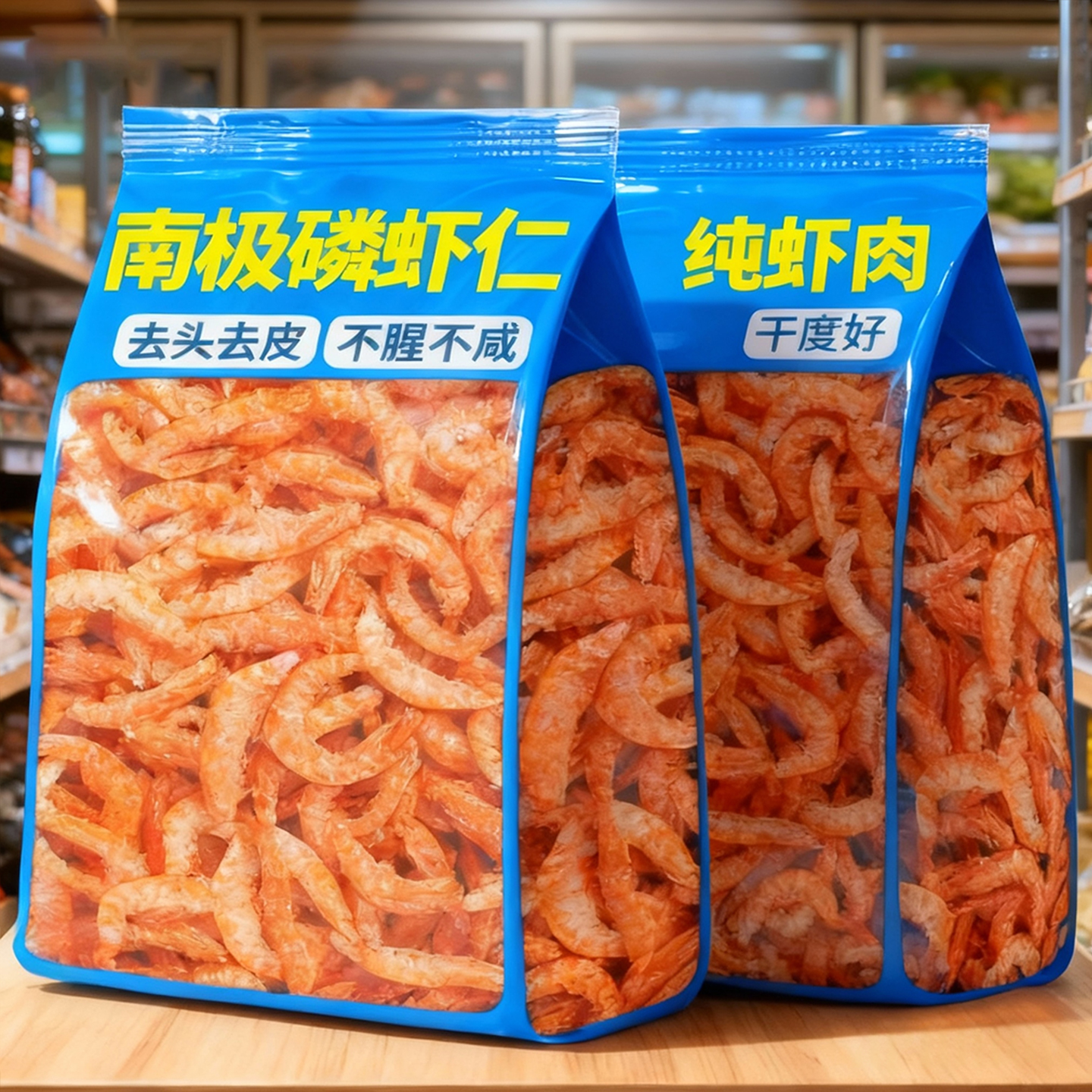 磷虾干官方旗舰店南极虾干淡干红虾米特级虾皮虾仁海米干货肉去壳