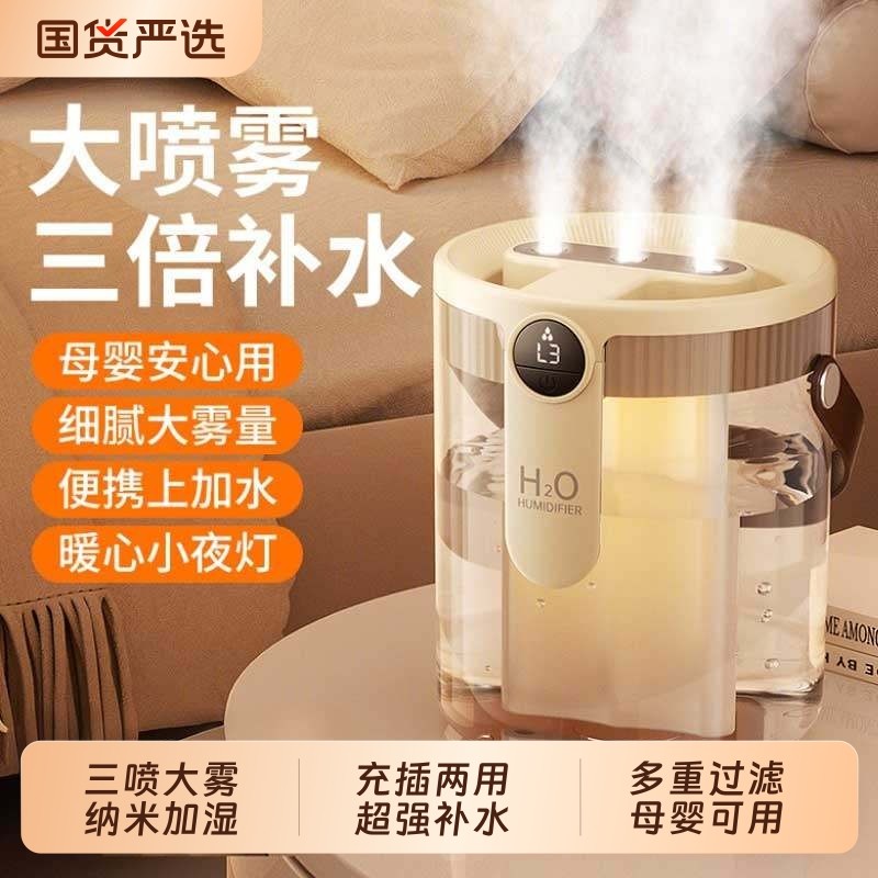 【董字晖精选】2025新款加湿器小型三喷大雾量办公室桌面迷你家用