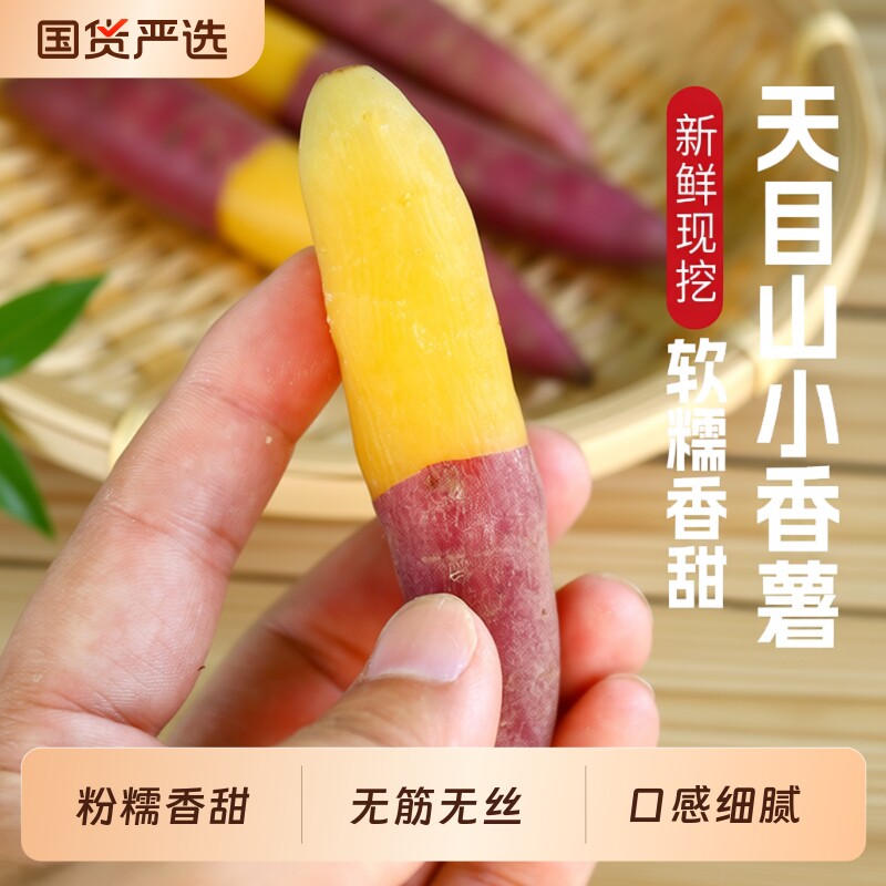 临安天目山正宗小香薯红薯板栗新鲜农家自种小番薯地瓜蜜薯自提