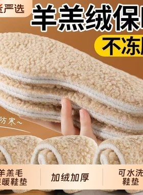 羊羔绒保暖鞋垫冬季加绒加厚毛感丰盈  男女通用舒适防滑御寒鞋垫