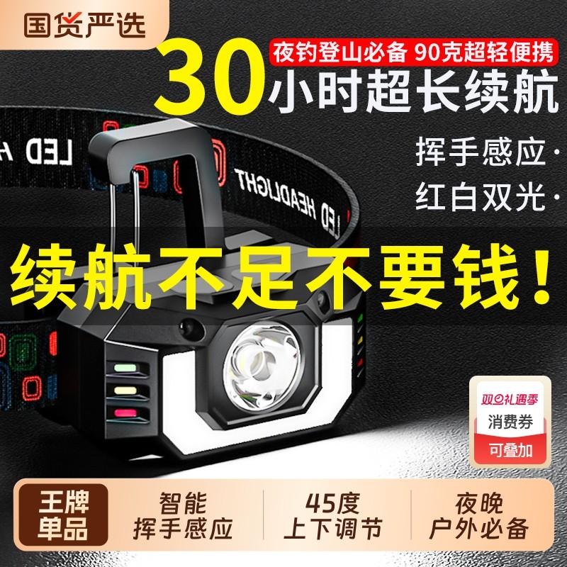 头灯2025新款强光超亮头戴式锂电池氙气灯超长续航夜钓户外登山