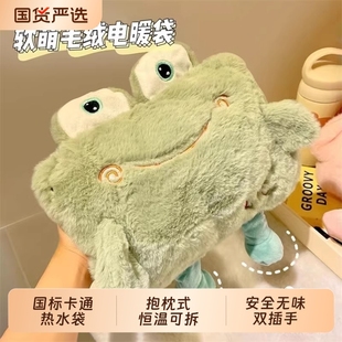 可爱毛绒抱枕热水袋充电防爆正品 暖宝宝暖水袋女生暖手宝暖肚子冬