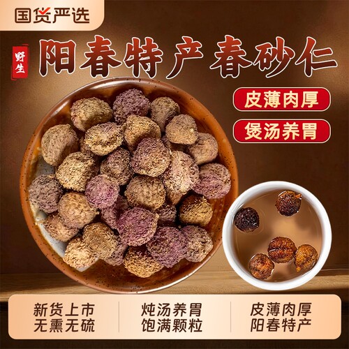 正宗阳春春砂仁中药材特产春沙仁果干养胃煲汤广东砂仁干黄芪陈皮