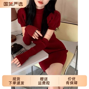 爆款包臀裙女装高级新款洋气气质显瘦白色女款连衣裙子深冬装搭配