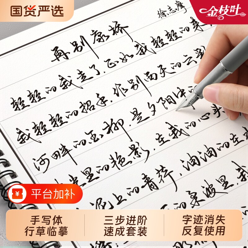 行草字帖成人练字行楷临摹练字帖成年速成连笔钢笔硬笔书法写字帖行书初中生高中生大人专用男女生练字本控笔训练草书练习每日一练