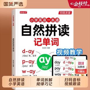 自然拼读记单词一本通英语教材英语音标和自然拼读记背神器零基础小学生入门自学小学三年级英语单词汇总表词汇人教版 发音规则表