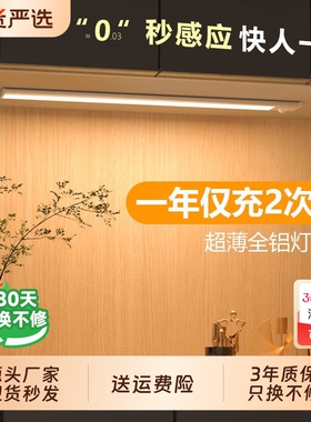 灯带自粘人体感应灯无线磁吸免插电橱柜酒柜衣柜玄关鞋柜led灯条