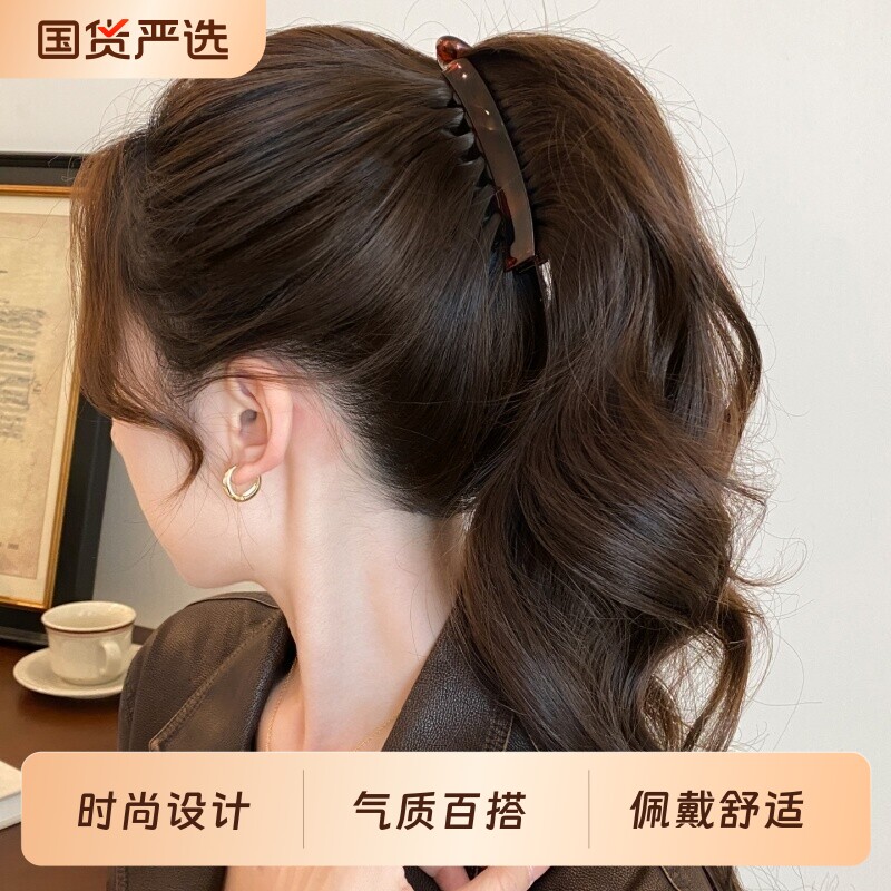 豹纹香蕉夹发夹女2026新款高级感百搭扭扭夹竖夹后脑勺高马尾抓夹