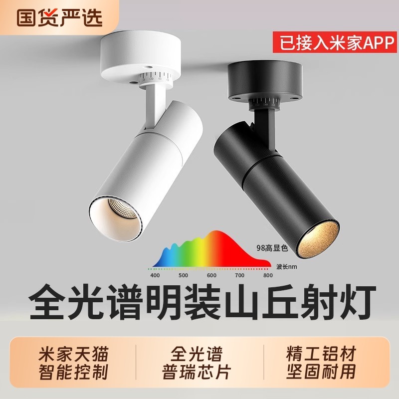 明装小山丘射灯可调角度折叠吸顶式洗墙照画全光谱客厅高显洗墙灯,家装灯饰光源,明装射灯,淘宝优惠券,粉丝福利购,淘宝优惠卷