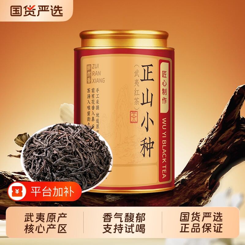 醉然香正山小种红茶茶叶正宗武夷山春茶浓香型新茶礼盒装自己喝