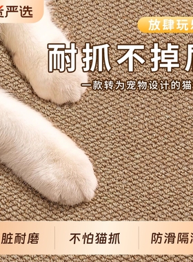 猫抓板四季通用仿剑麻客厅地毯猫加厚隔音宠物方形灰色米色棕色