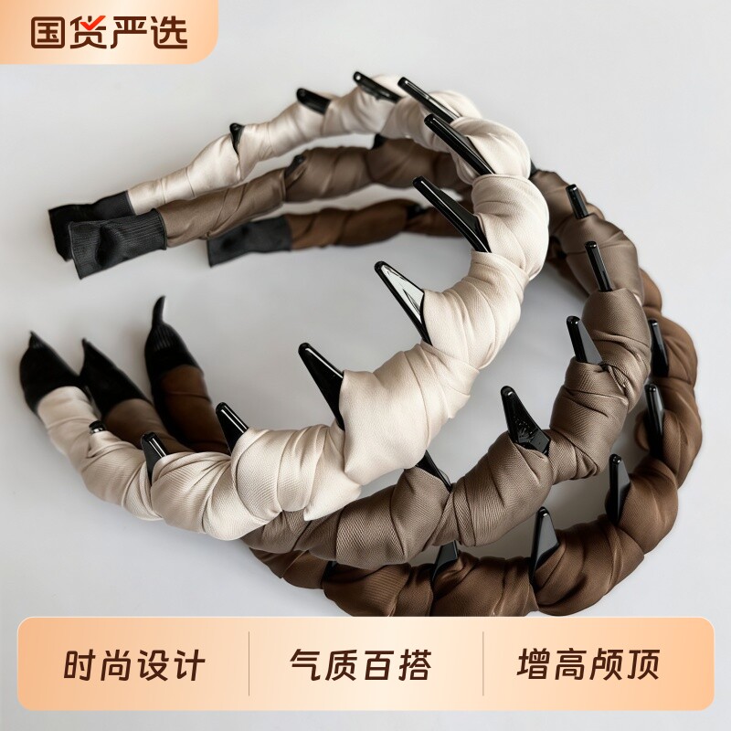 正反两戴缎面加厚反齿梳发箍2026新款高端蓬松高颅顶神器头箍发饰