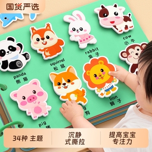 撕撕书认知安静早教3到6岁宝宝启蒙识字认字卡片幼儿童4玩具2益智