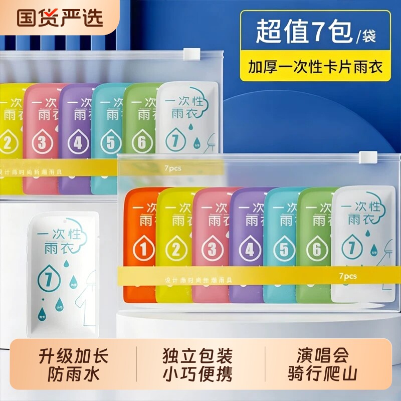 便携式加厚款一次性卡片雨衣女加长全身防暴雨雨披成人便携雨服男