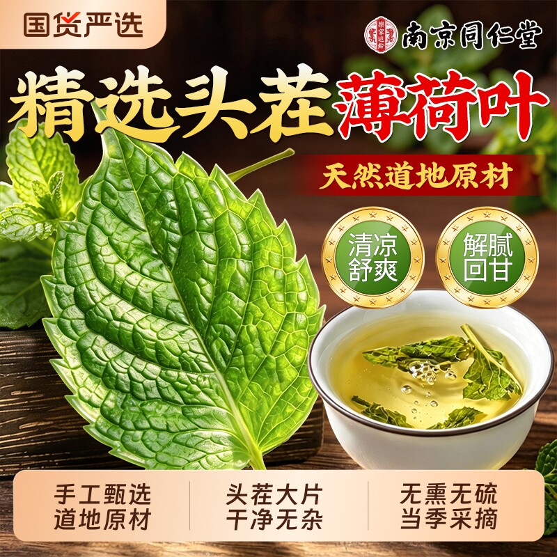 南京同仁堂薄荷叶新鲜官方旗舰店正品泡水茶食用下中药材干火适用图片