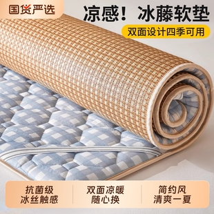 南极人夏季凉席竹席藤席草席子冬夏两用学生宿舍单人床垫床褥双面