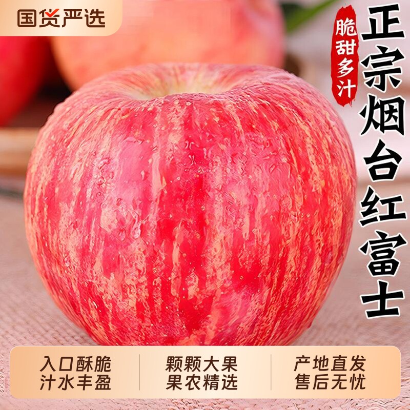 正宗烟台红富士苹果新鲜水果当季现摘山东栖霞脆甜冰糖心苹果整箱