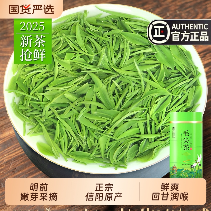 2025新茶毛尖茶叶信阳绿茶明前特级嫩芽浓香型散装毛尖茶炒青上等