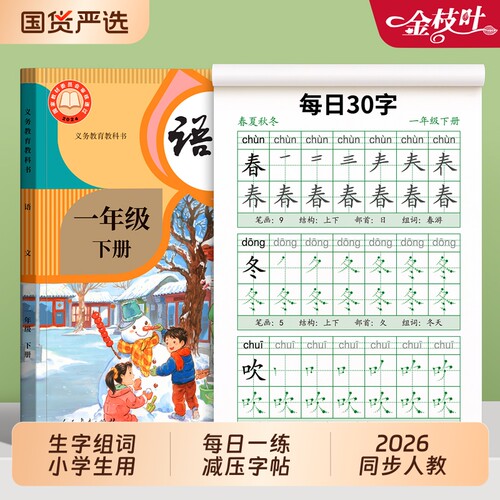 小学每日30字减压练字帖同步人教