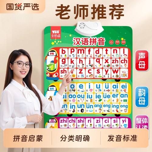 汉语拼音挂图字母表墙贴儿童早教有声宝宝识字幼儿园启蒙挂画音标