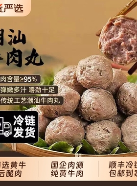 潮汕牛肉丸正宗牛筋丸手打牛丸汕头潮州特产纯手工无添加火锅丸子