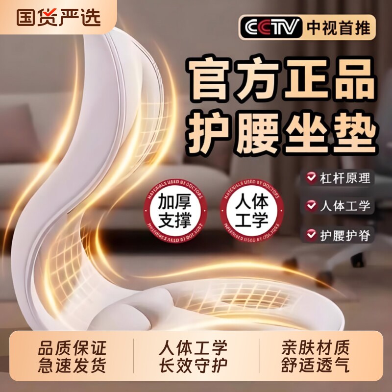 护腰靠垫坐垫矫正坐姿靠背椅办公室久坐不累神器人体工学支撑通风
