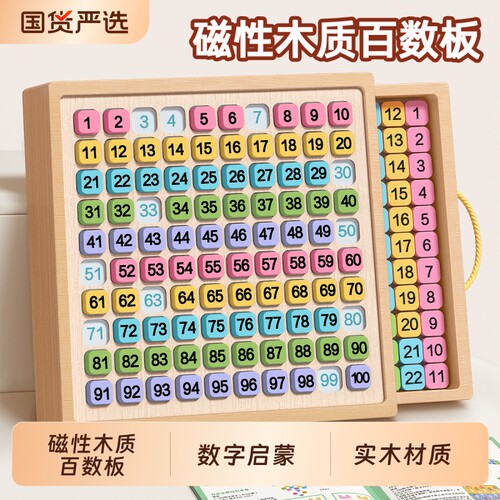 百数板算数学教具儿童蒙氏数字早教益智玩具数感启蒙思维训练磁力