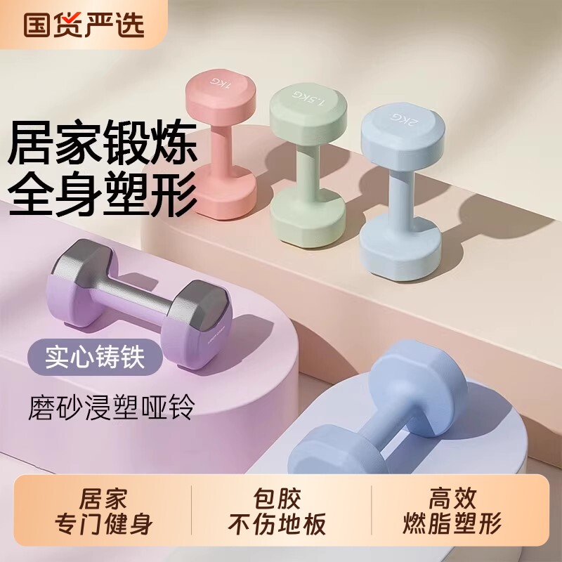 铸铁哑铃女士家用健身器材练手臂翘臀燃脂必备神器男士力量训练