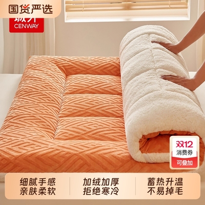 城外保暖牛奶绒舒适裸睡床褥垫褥
