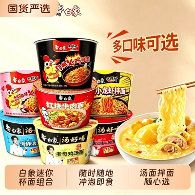 白象方便面汤好喝大辣娇火鸡面迷你杯桶装速食泡面小龙虾奶油拌面