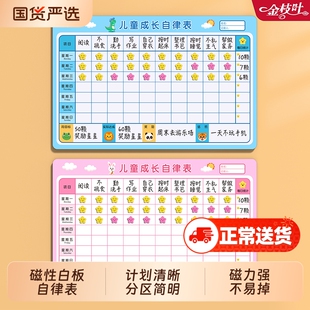 儿童奖励记录表成长自律表学习计划孩子的积分卡家庭表扬墙贴贴纸幼儿园好习惯养成宝宝板小红花打卡每日奖惩