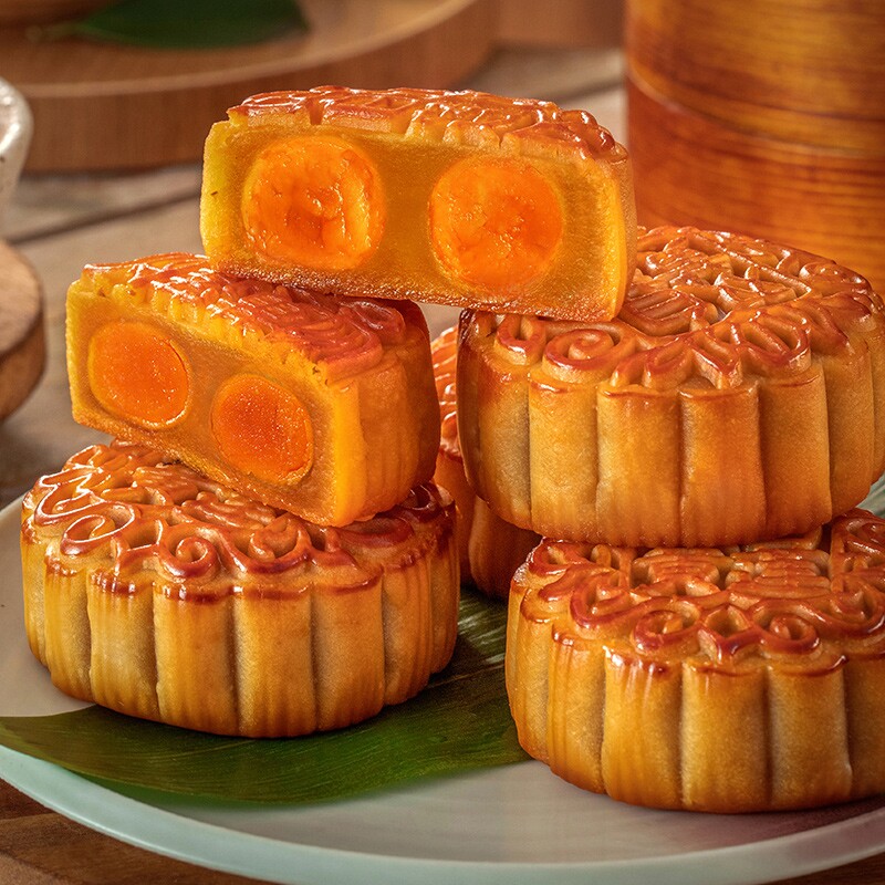 皇冠世家双黄白莲蓉味月饼广式咸蛋黄2025礼品豆沙大月饼火腿五仁