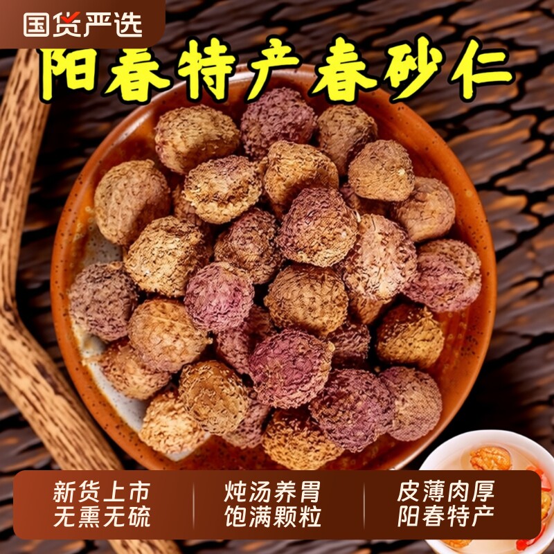 正宗阳春春砂仁中药材特产春沙仁果干养胃煲汤广东砂仁干黄芪陈皮