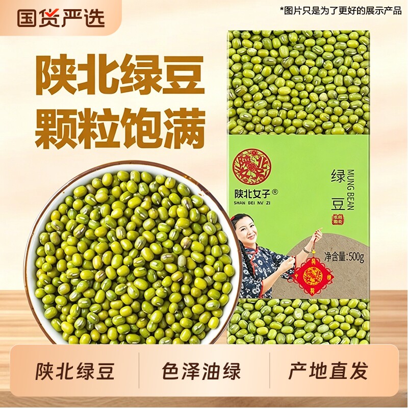陕北绿豆真空新鲜农家绿豆发芽粮油颗粒饱满杂粮陕北新货绿豆