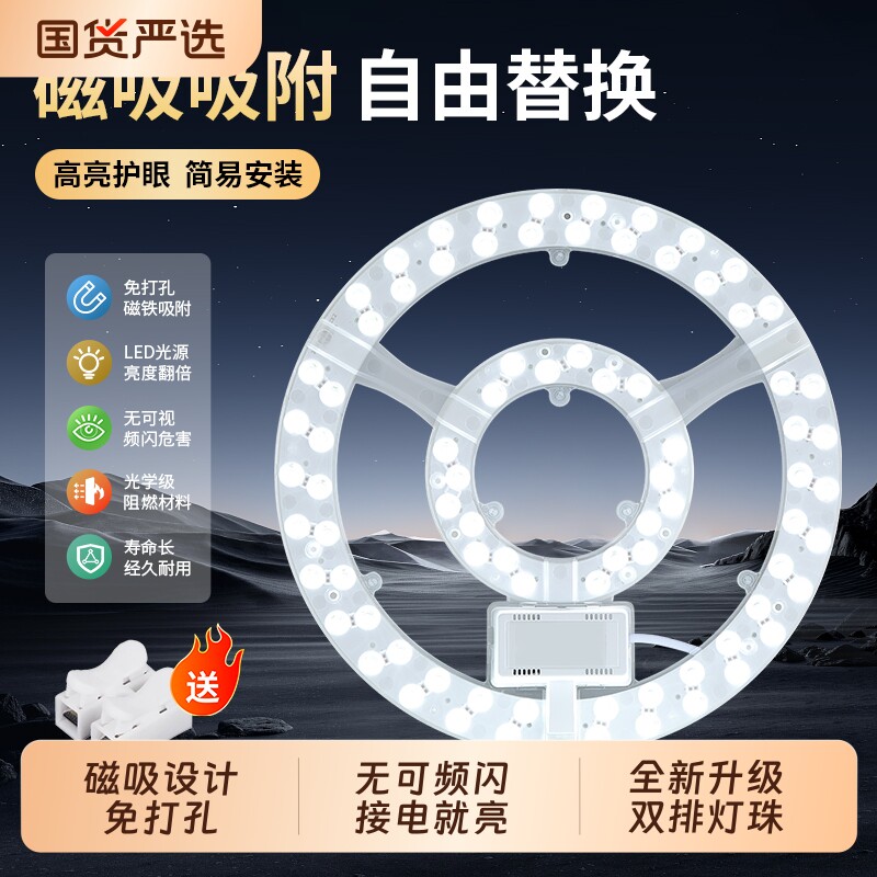 LED磁吸三色变光吸顶灯板图片