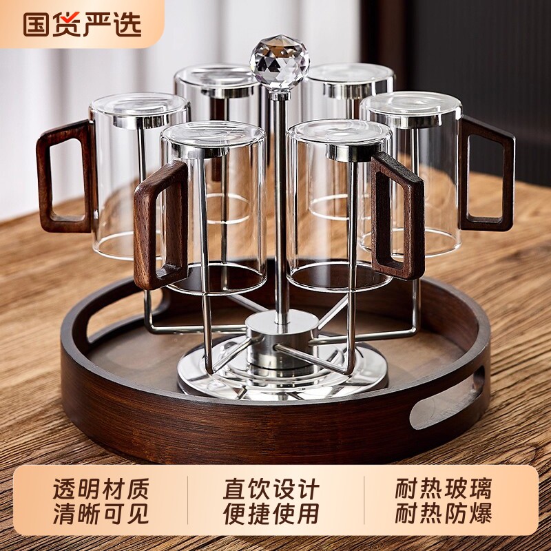 青苹果水杯套装家用高档待客茶杯玻璃杯客厅绿茶杯子高级轻奢精致