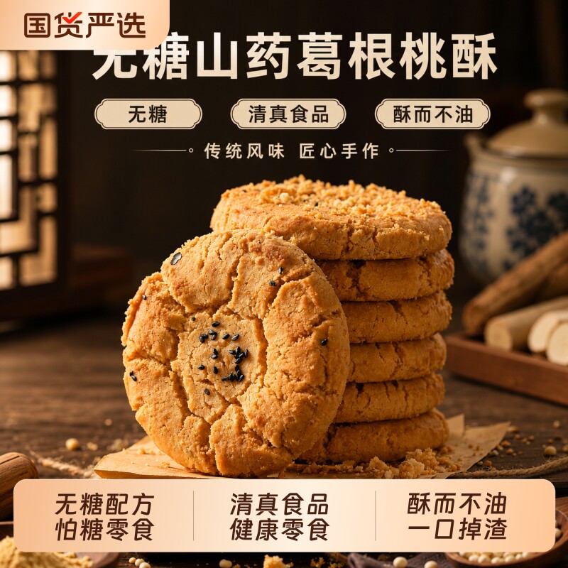 清真食品无糖桃酥独立包装手工传统糕点心老人孕妇解馋零食健康