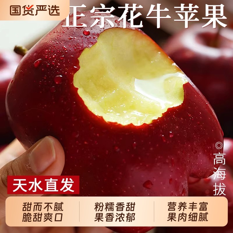 天水花牛苹果正宗甘肃10斤水果新鲜整箱当季糖心粉面丑平安果应季,水产肉类/新鲜蔬果/熟食,苹果,淘宝优惠券,粉丝福利购,淘宝优惠卷