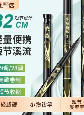 鱼竿手竿短节鱼竿超硬28调19调溪流竿小物钓鱼竿钓鱼鱼竿全套一套