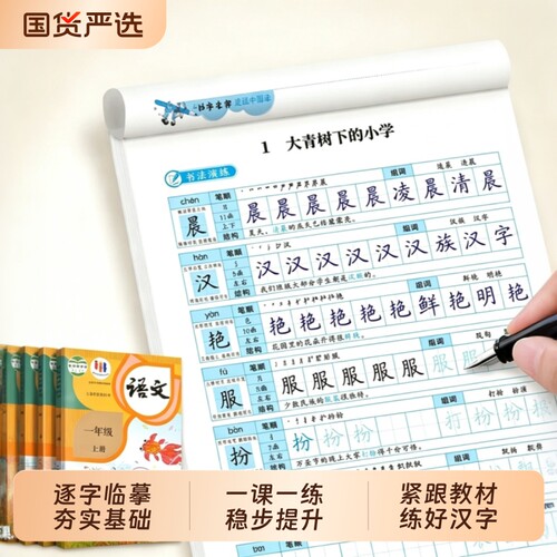 新版字帖小学生专用小学语文同步练二年级上下册三年级四年级五六年级人教版笔顺钢笔练字硬笔描红临摹每日一练6年级4年级中国字