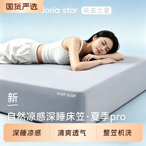 纯色冰丝床笠单件夏季