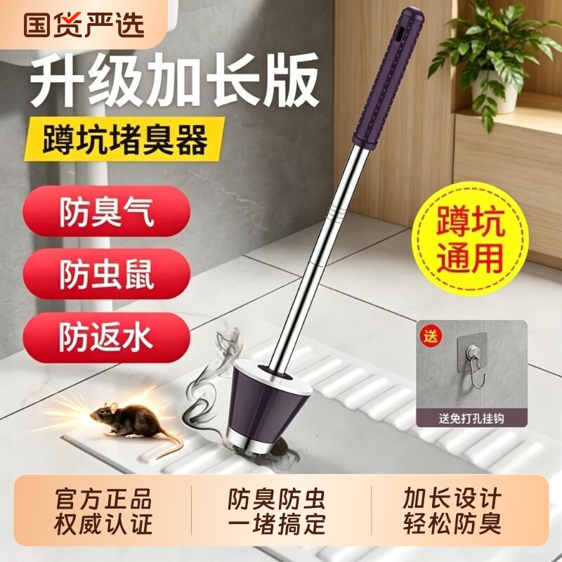 卫生间蹲坑堵臭器洞塞卫生间便池堵孔塞神器厕所蹲便器防臭堵臭器