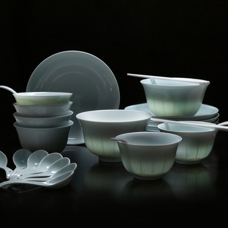 烈儿宝贝直播间景德镇陶瓷和和美美餐具套装中式碗碟餐具送礼乔迁