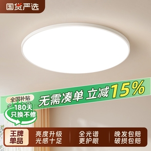 绿源卧室灯护眼超薄led吸顶灯现代简约阳台灯走廊过道书房灯灯具